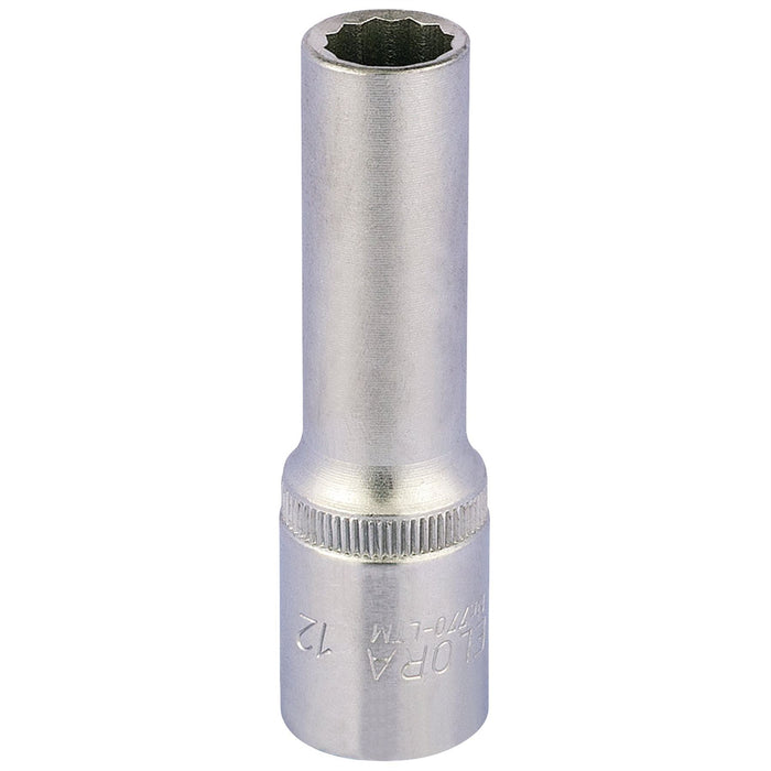 Draper Elora Deep Bi-Hexagon Socket, 1/2" Sq. Dr., 12mm 11932