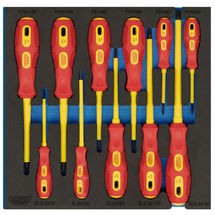 Draper VDE Screwdriver Set in 1/2 Drawer EVA Insert Tray (11 Piece) 63379 Draper  - Dynamic Drive