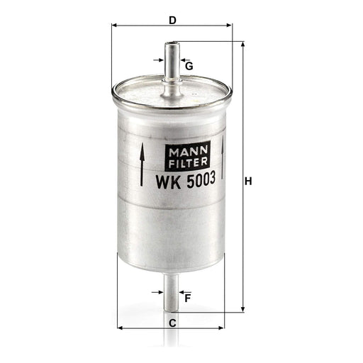 Genuine Mann Fuel Filter for Smart Fourtwo WK5003 Mann & Hummel  - Dynamic Drive