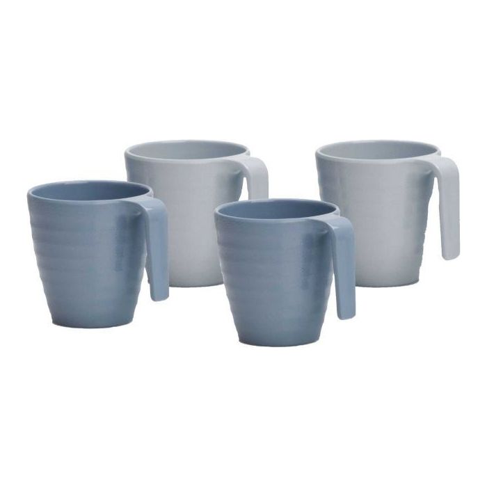 Flamefield Shades of Blue 4 Piece Camping Caravan Mug / Cup Set SB423