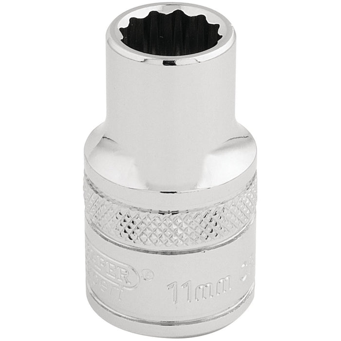 Draper HI-TORQ 12 Point Socket, 1/2" Sq. Dr., 11mm 33095