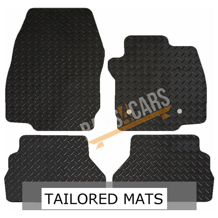 White Trim Tailored Rubber Car Mats for Ford B Max 12> Set of 4 With 2 Clips UKB4C  - Dynamic Drive