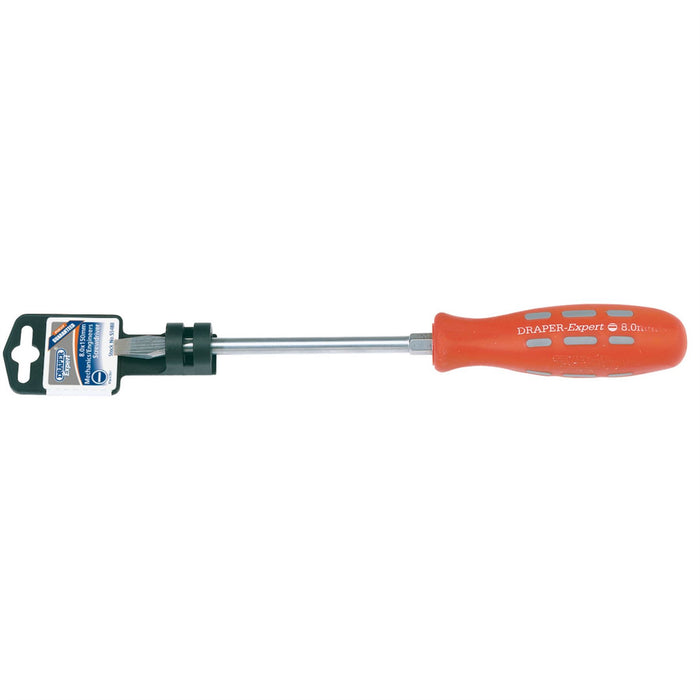 Draper Plain Slot Flared Tip Mechanic's Screwdriver, 8 x 150mm 55488 Draper  - Dynamic Drive