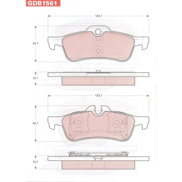 Genuine TRW Brake Pads (Rear) (R90) GDB1561 TRW  - Dynamic Drive