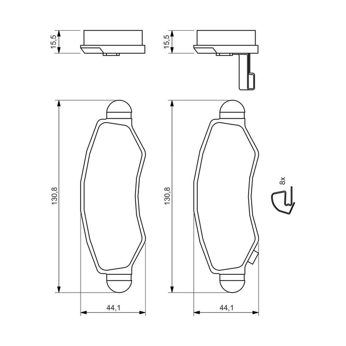 Genuine Bosch Brake Pad Set Bp299 fits Suzuki Wagon R - 1.3 - 99-03 0986494458