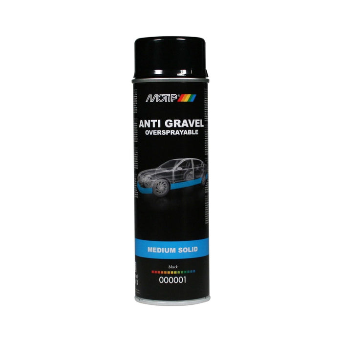 Motip Black Stone Chip Anti Gravel Aerosol Spray Paint Oversprayable Motip  - Dynamic Drive