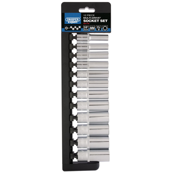 Draper Multi-Drive Deep Socket Set, 3/8" Sq. Dr. (12 Piece) 50176