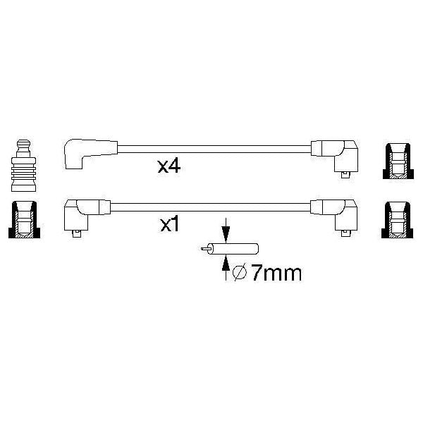 Genuine Bosch Ignition Lead B844 fits Austin Mini 1000 - 1.0 - 67-84 0986356844