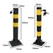 2x Round Heavy Duty Folding Bolt Down Security Parking Post Bollard Driveway Streetwize  - Dynamic Drive