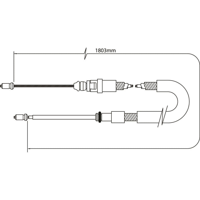 Apec Brake Cable Rear Fits Citroen C3 Ds3 Ds