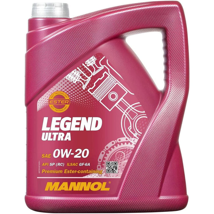 2x MANNOL 5L 0W20 Fully Synthetic Long Life Engine Oil API SP, GF-5, Dexos1 Gen2