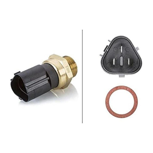 Hella Temperature Switch, radiator fan 12V 3-pin connector Blade Terminal 6ZT 007 800-111 Hella  - Dynamic Drive