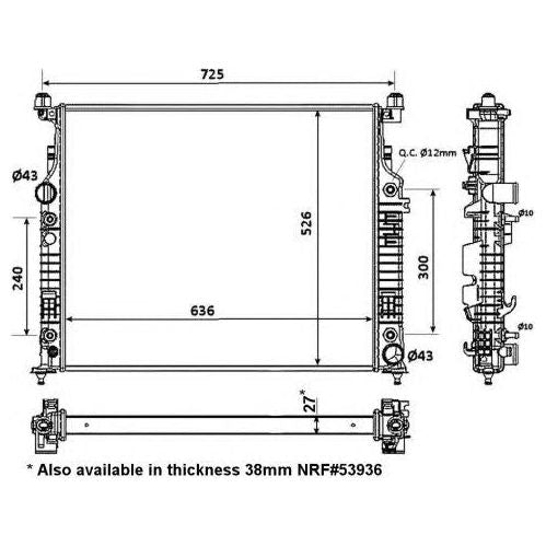 NRF Radiator fits Mercedes Gl-class M-class R-class NRF  - Dynamic Drive