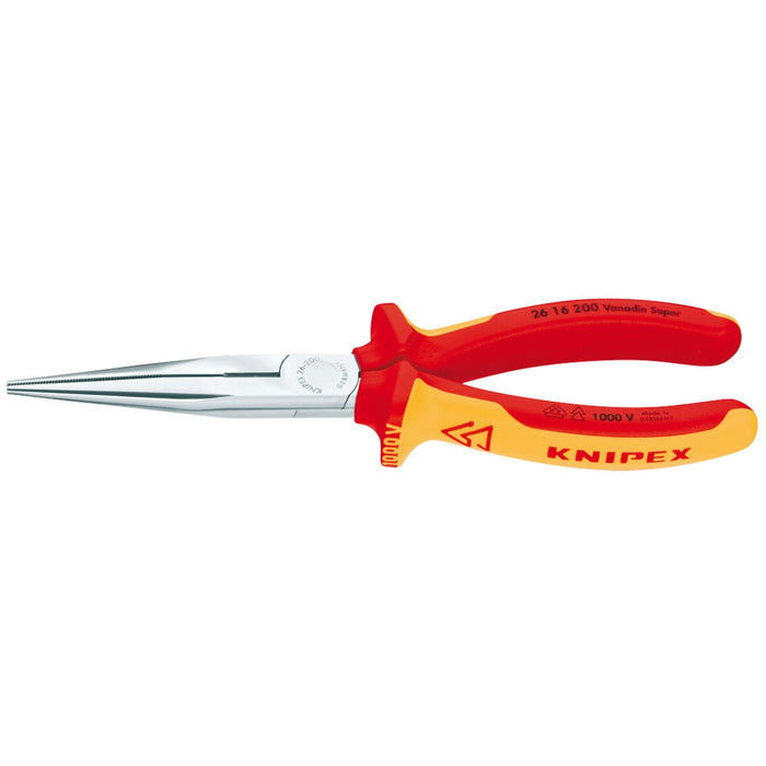 Draper Knipex 26 16 200 SBE Fully Insulated Long Nose Pliers, 200mm 81246