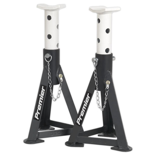 Sealey AXLe Stands (Pair) 3 Tonne Capacity per Stand White AS3 Sealey  - Dynamic Drive