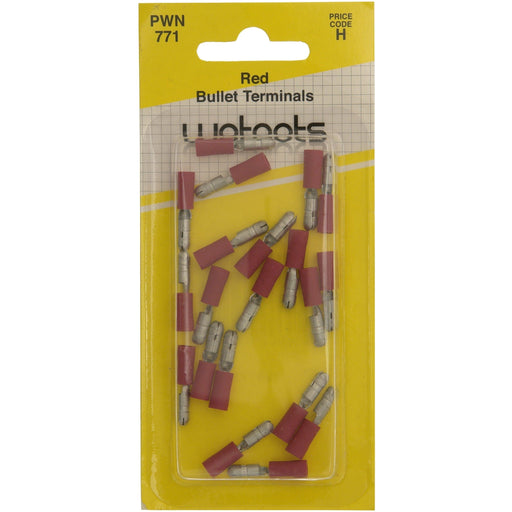 Wot-Nots Wiring Connectors - Red - Male Bullet - 4mm - Pack of 25 Pearl Automotive  - Dynamic Drive