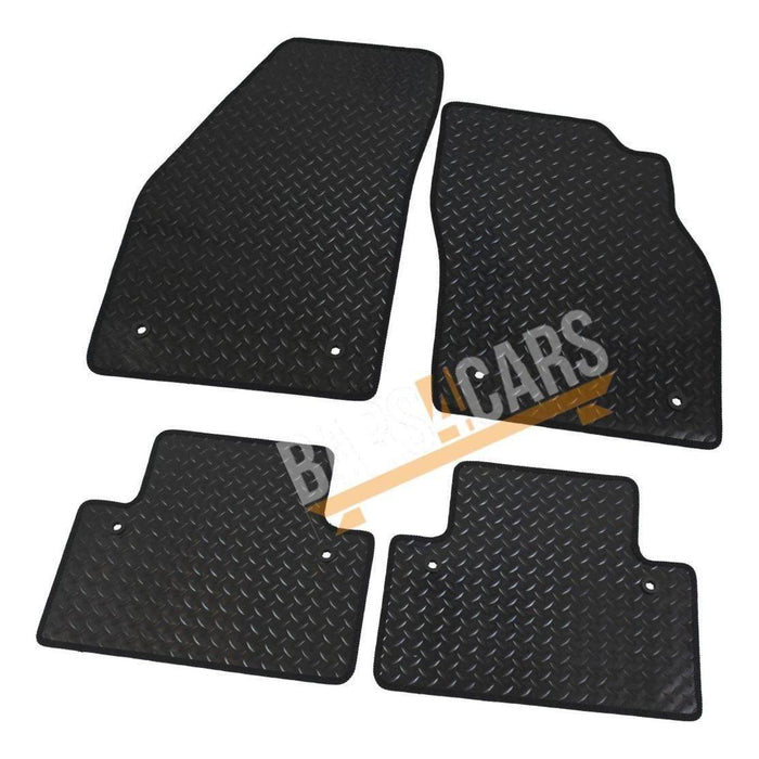 Blue Trim TailoBlue Rubber Car Mats for Volvo V50 With Clips Set of 4 With 8 Clips UKB4C  - Dynamic Drive