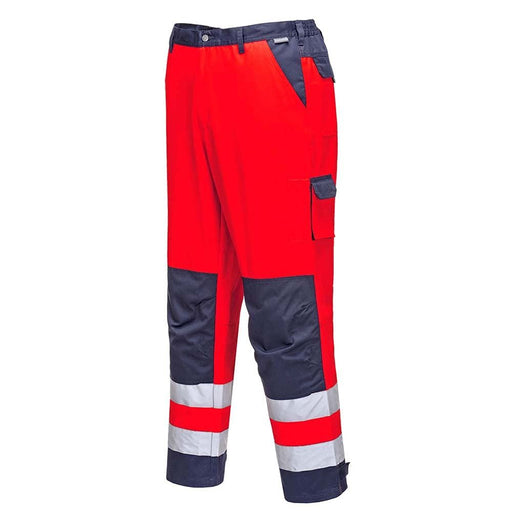 Portwest Lyon Texo Hi-Vis Trousers - Red/Navy - Large Portwest  - Dynamic Drive