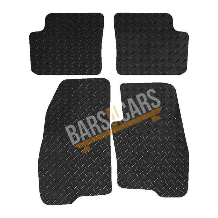 Blue Trim TailoBlue Black Rubber Car Mats for Fiat Grande Punto 06 ON Set of 4 UKB4C  - Dynamic Drive