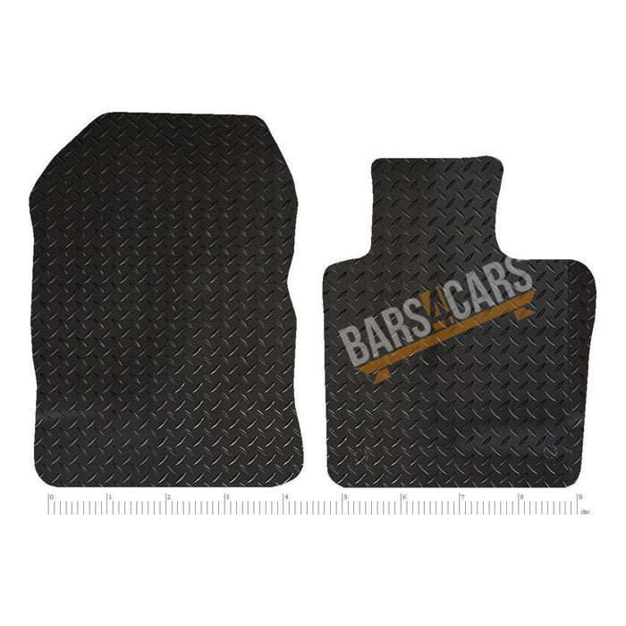 White Trim Tailored Rubber Car Mats for Renault Wind Oct10> Set of 2 With 2 Clips UKB4C  - Dynamic Drive