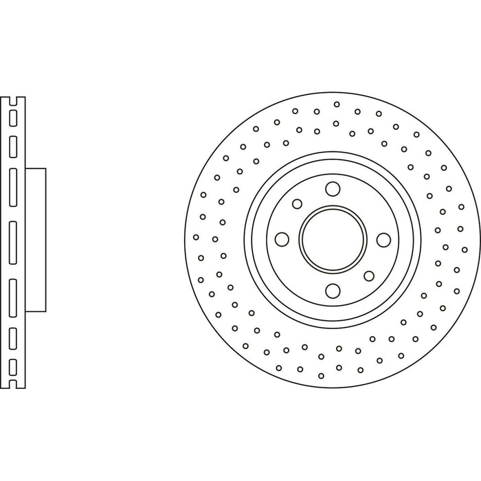 Genuine APEC Front Brake Discs & Pads Set Perforated for Fiat 500 / 595 / 695