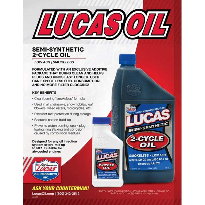 Lucas Oil 2 Cycle Racing Oil 946Ml 40110 Lucas  - Dynamic Drive