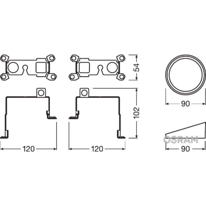 Osram LEDriving FOG additional mounting for Toyota models, LEDFOG101-TY-M, brack Osram  - Dynamic Drive