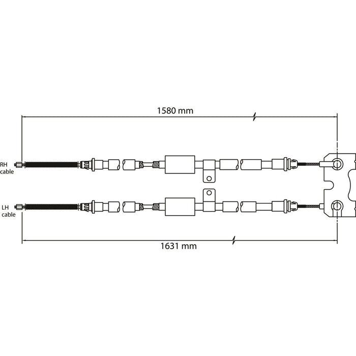 Apec Brake Cable Rear Fits Ford Ka Puma