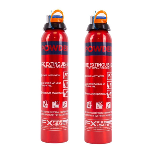 2 x 600G Gram Bc Powder Fire Extinguisher Car Home Caravan Van Portable Compact UKB4C  - Dynamic Drive