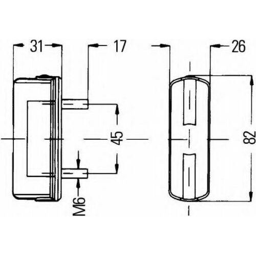 Hella 2Ka997011021 Number Plate License Lamp Light Clear Lens Surface Mounting Hella  - Dynamic Drive