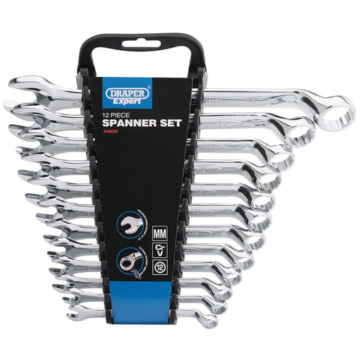 Draper HI-TORQ Metric Combination Spanner Set, 8 - 22mm (12 Piece) Draper  - Dynamic Drive