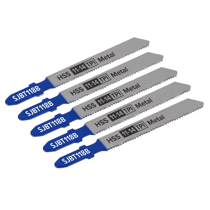 Sealey Jigsaw Blade Metal 92mm 11-14tpi Pack of 5 SJBT118B