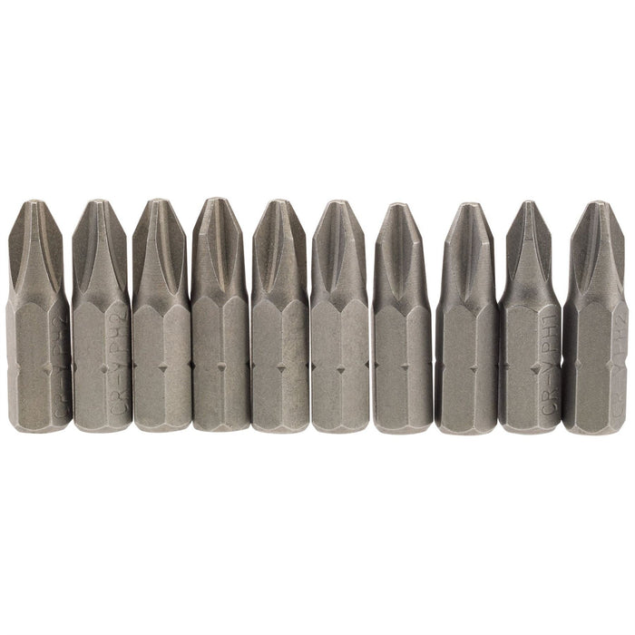 Draper Cross Slot Insert Bit, 1/4" Hex, 25mm Long, No.2 (Pack of 10) 64072 Draper  - Dynamic Drive