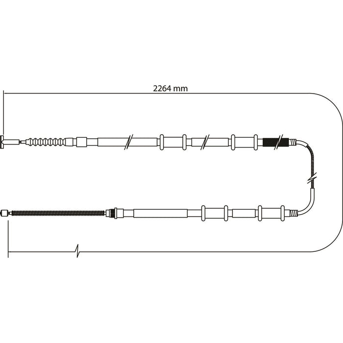 Apec Brake Cable Rear Right Fits Fiat Multipla