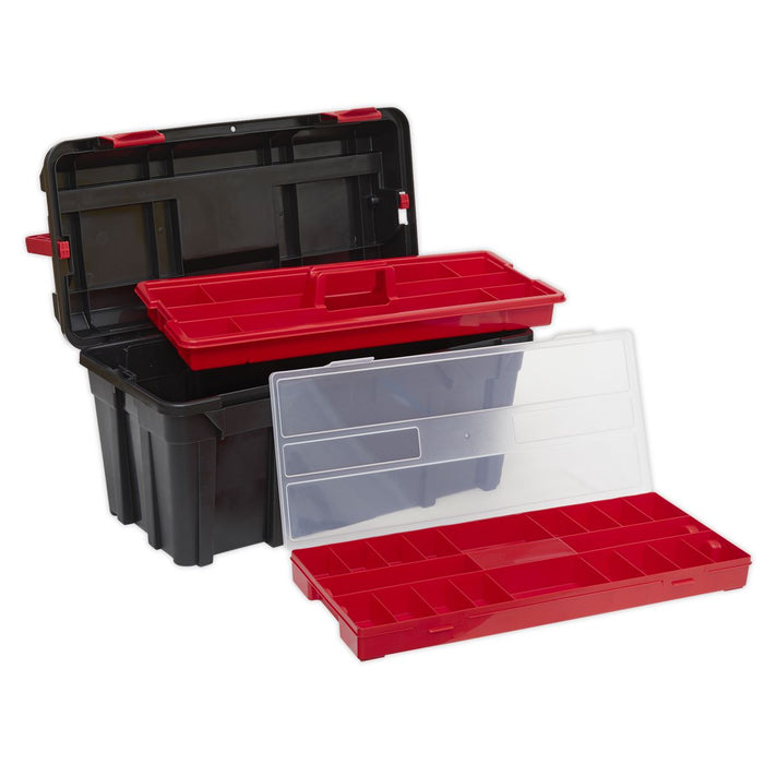 Sealey 580mm Toolbox with Locking Carry Handle Tote Tray Tool Storage Tray Step Sealey  - Dynamic Drive