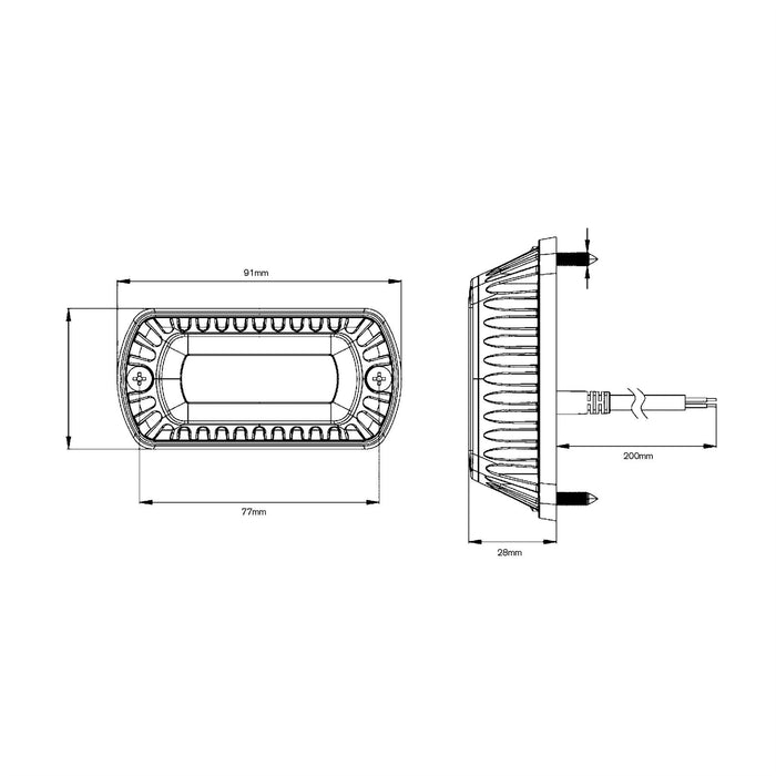 Ring Amber Strobe 3 LED R65 - RCV2212