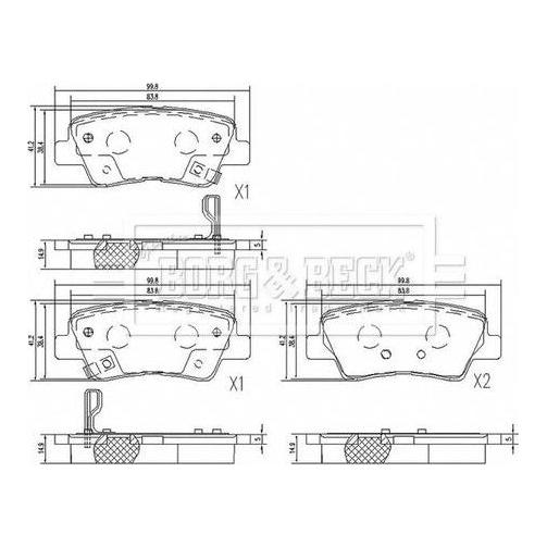 Genuine Borg & Beck Brake Pads Rear fits Optima 0911 BBP2655 Borg & Beck  - Dynamic Drive