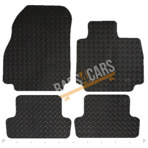 Red Trim Tailored Black Rubber Car Mats for Renault Clio 13> Set of 4 With 2 Clips UKB4C  - Dynamic Drive