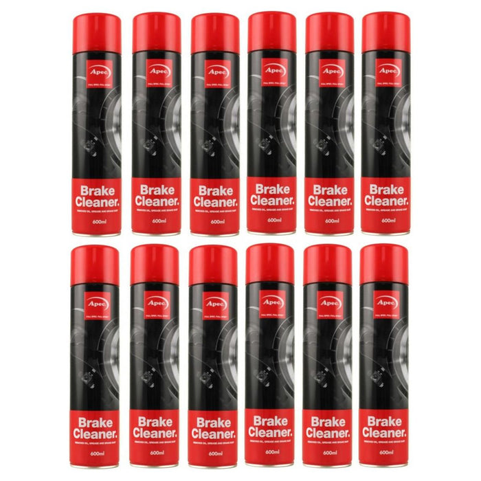 12x 600ml APEC Brake Cleaner Aerosol Spray Professional Degreaser Apec  - Dynamic Drive