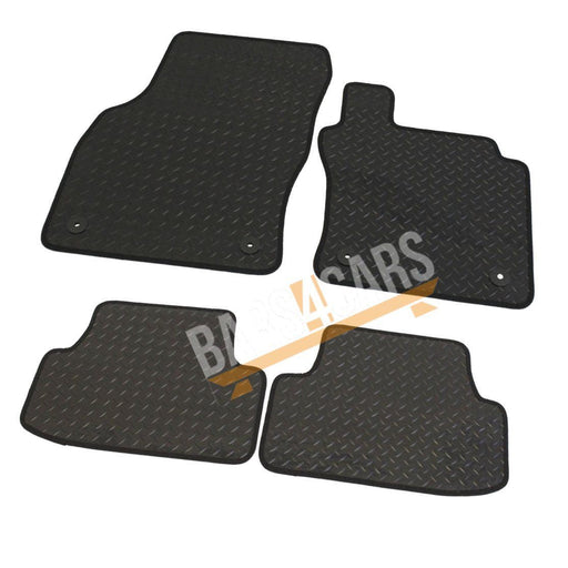 Fully Tailored Silver Trim Rubber Mats fits VW Golf 7 13> Set of 4 With 4 Clips UKB4C  - Dynamic Drive