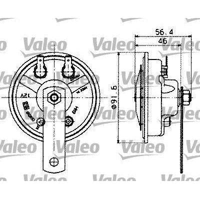 Genuine Valeo fits Horn Hk9 12V-15A-340 Hz Valeo  - Dynamic Drive