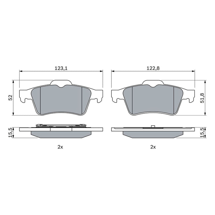 Bosch Brake Pad Set Bp346 fits Ford Transit Connect TDCi - 1.8 - 02-13 098649403