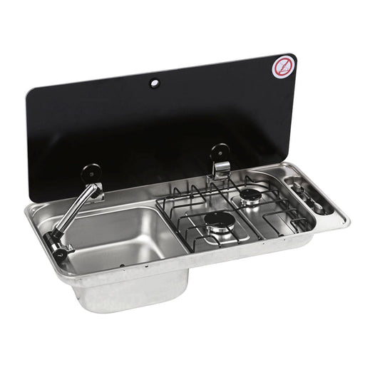 CAN Randi Hob & LH Sink 716 x 340mm (Single Glass Lid / 2 Burners / Piezo) CAN  - Dynamic Drive