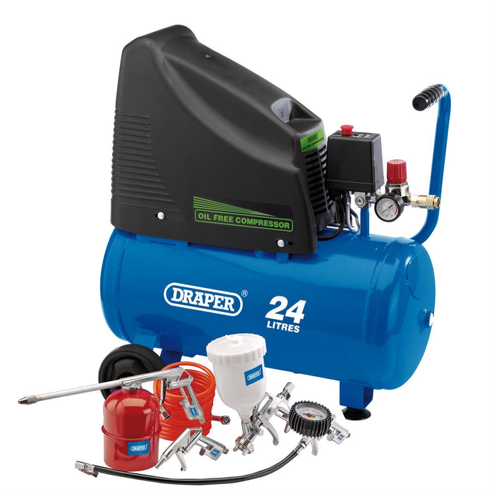 Draper 230V Oil Free Compressor and Air Tool Kit 90126 Draper  - Dynamic Drive