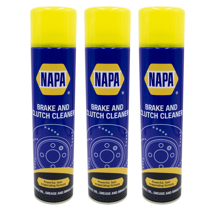 3 x Napa Brake Clutch Parts Cleaner Aerosol Spray Degreaser 600ML Napa  - Dynamic Drive