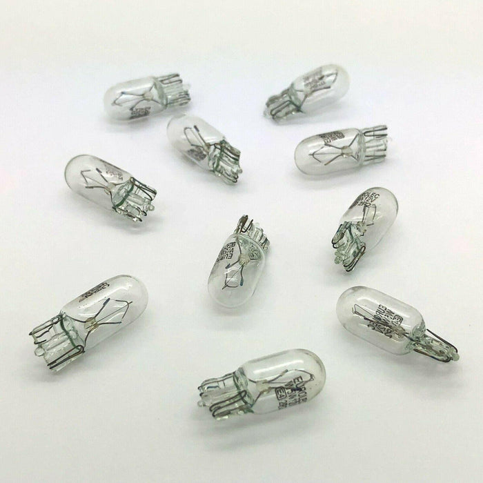 10 x Eurolec 501 W5W Car Sidelight Side Light Bulb 12v 5w Push Fit - E Marked