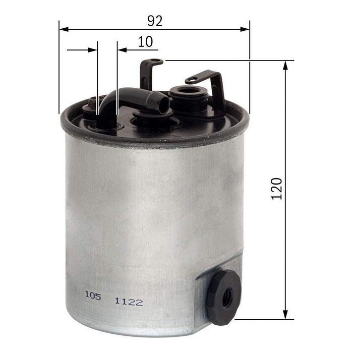 Bosch Car Fuel Filter N2044 fits Mercedes-Benz Sprinter 411D CDi - 2.2 - 00-06 F