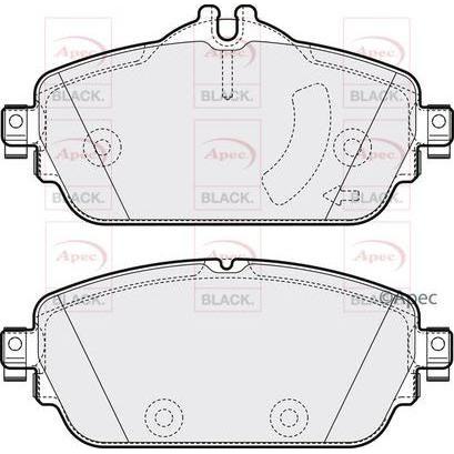 APEC Black Brake Pads (Front) (R90) PAD2025B fits Mercedes-Benz E-Class E-Class Apec Black  - Dynamic Drive