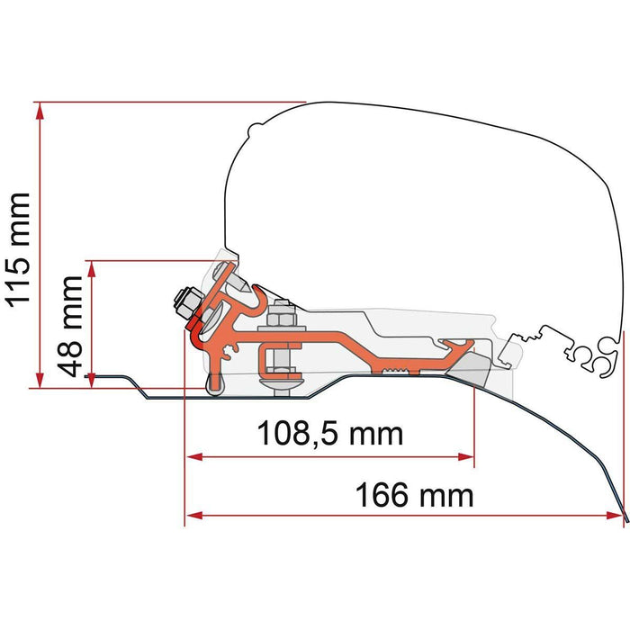 Fiamma Ducato Low Profile H2 L4 Kit 2006 Onwards for F80 Awnings (98655Z148)