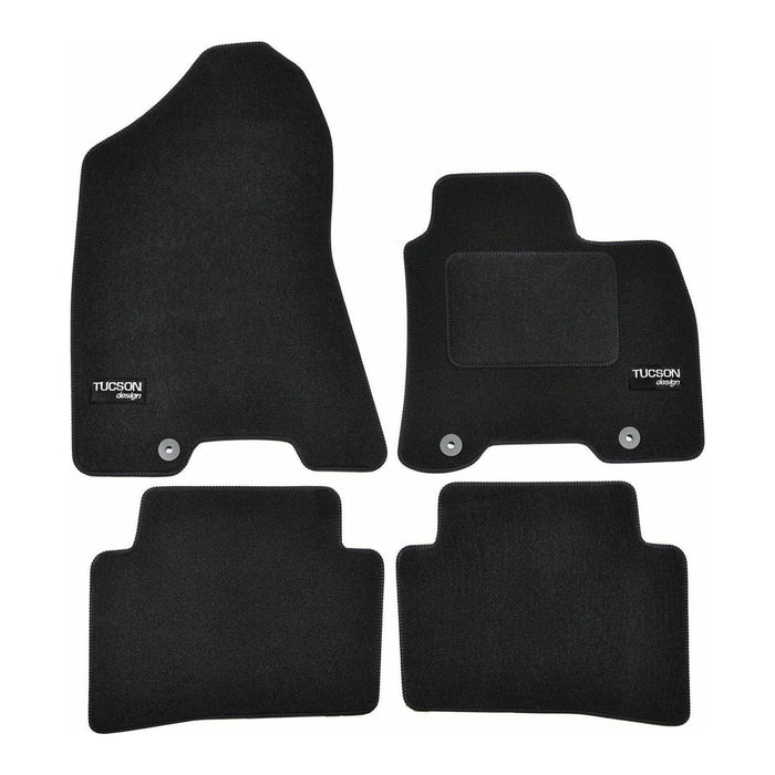 Tailored Logo Velour Carpet Floor Mats for Hyundai Tucson 2015-Up 4PCS Fix UKB4C  - Dynamic Drive